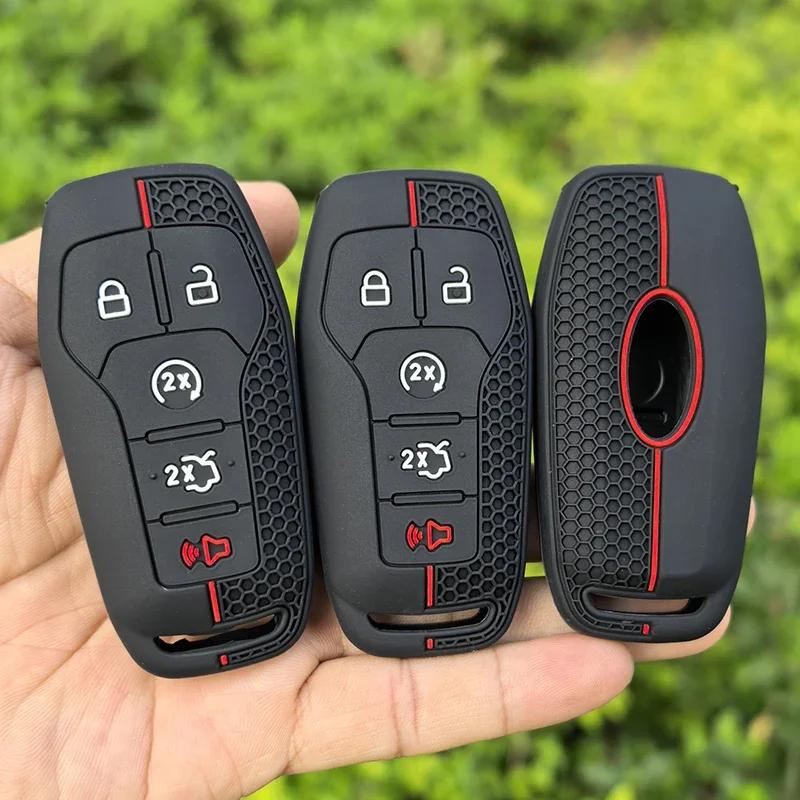 Silicone Car Key Case Fob Cover For Ford Fusion Mondeo Mustang F-150 Explorer Edge Car Accessories