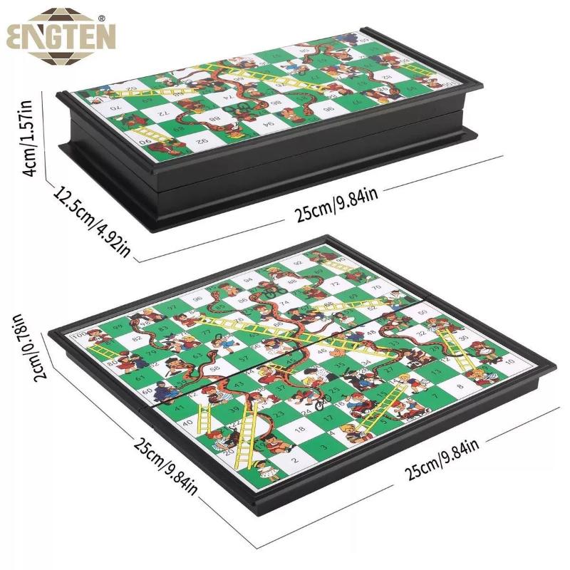 {MAX-66} Desktop Foldable Snake Ladder Board And Game Family Chessboard Portable