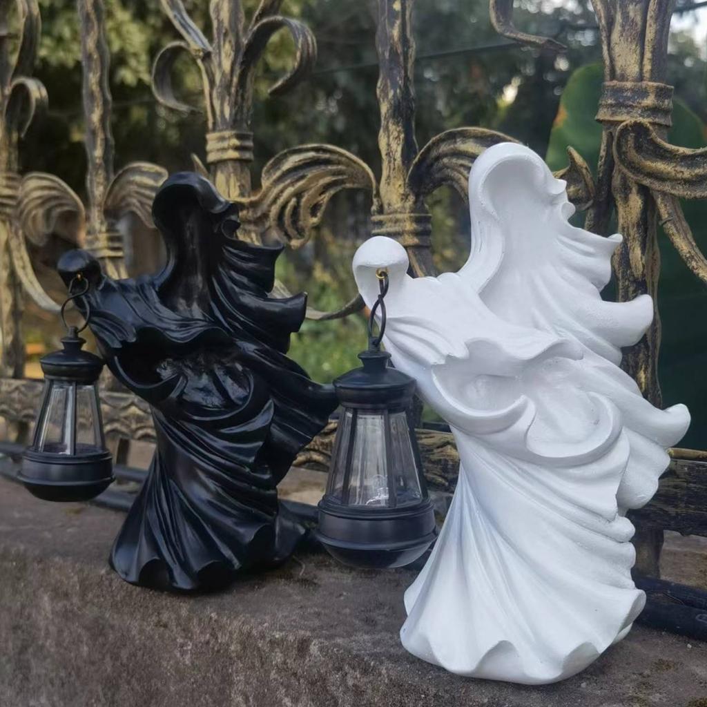 Faceless Carving Lamp Witch Decoration Resin Carving Decoration Lamp Garden Decoration Lamp
