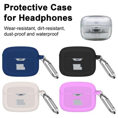 Silicone Headphone Protective Case Dustproof Waterproof Solid Color with Hanging Buckle Wireless Earphone Cover for JBL TUNE BUDS