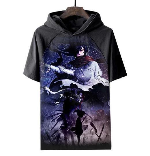 

Dororo anime manga hooded T-shirt shirt muscle shirt polyester Black 2XL