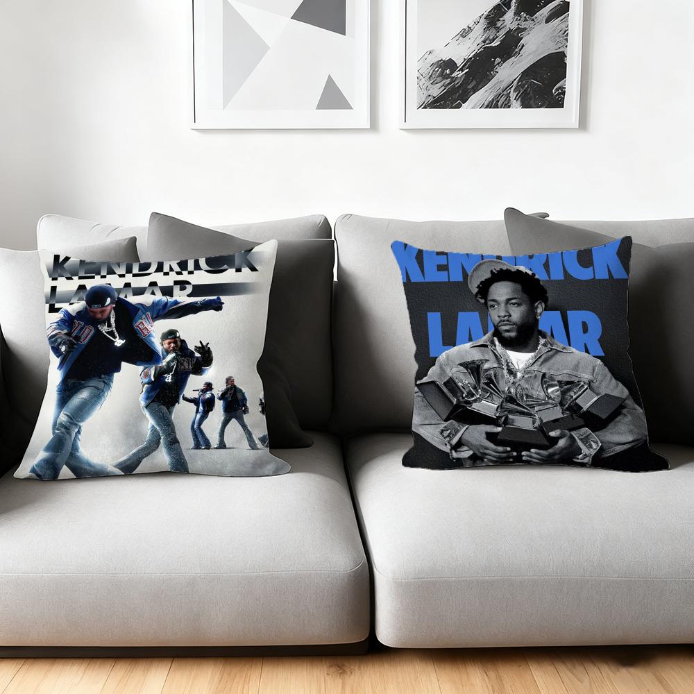 Kendrick L-L-Lamar Singer Cushion Cover Silky Short Plush Home Sofa Cushion Cover - Invisible Zipper Home Decoration