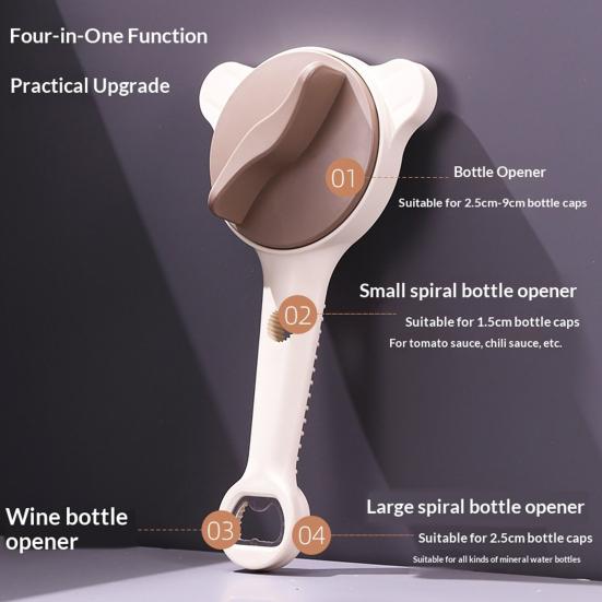 Jar Opener Adjustable Bottle Cap Remover with Ergonomic Handle Easy Grip Jar Opener Tool for Weak Hands Multipurpose Kitchen Gadget