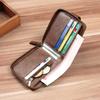 Vintage Men Wallet Short Purse Hasp Zipper Card Case Purse Solid Color PU Leather High Quality Durable  Wallet Convenient Male