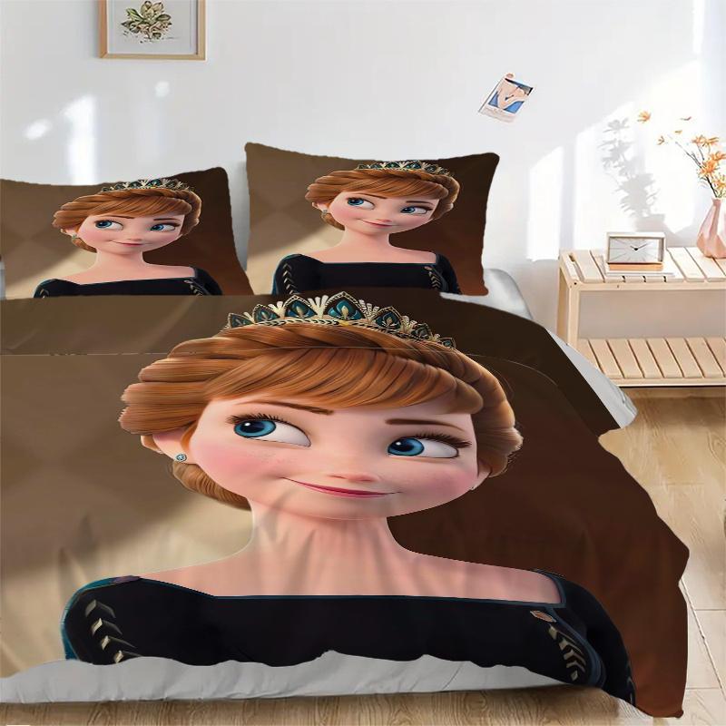 

3pcs Elsa Frozen Princess Bedding Set - 1 Soft Quilt Cover + 2 Pillowcases, Machine Washable - Suitable for All Seasons, Perfect Gift for Family 135x200cm