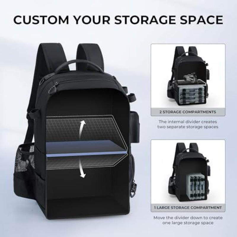 Multi-Compartment Fishing Backpack Outdoor Spinning Rod Storage Waterproof Oxford Fabric Camo Hiking Gear Bag