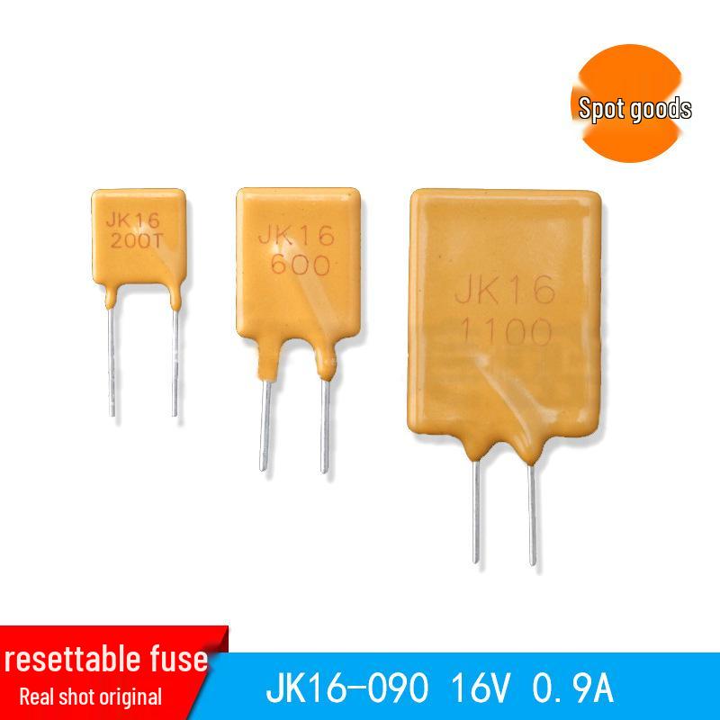 JK16-090 16V 0.9A Plug-In Self-Healing Fuse in Stock. JK16-090T