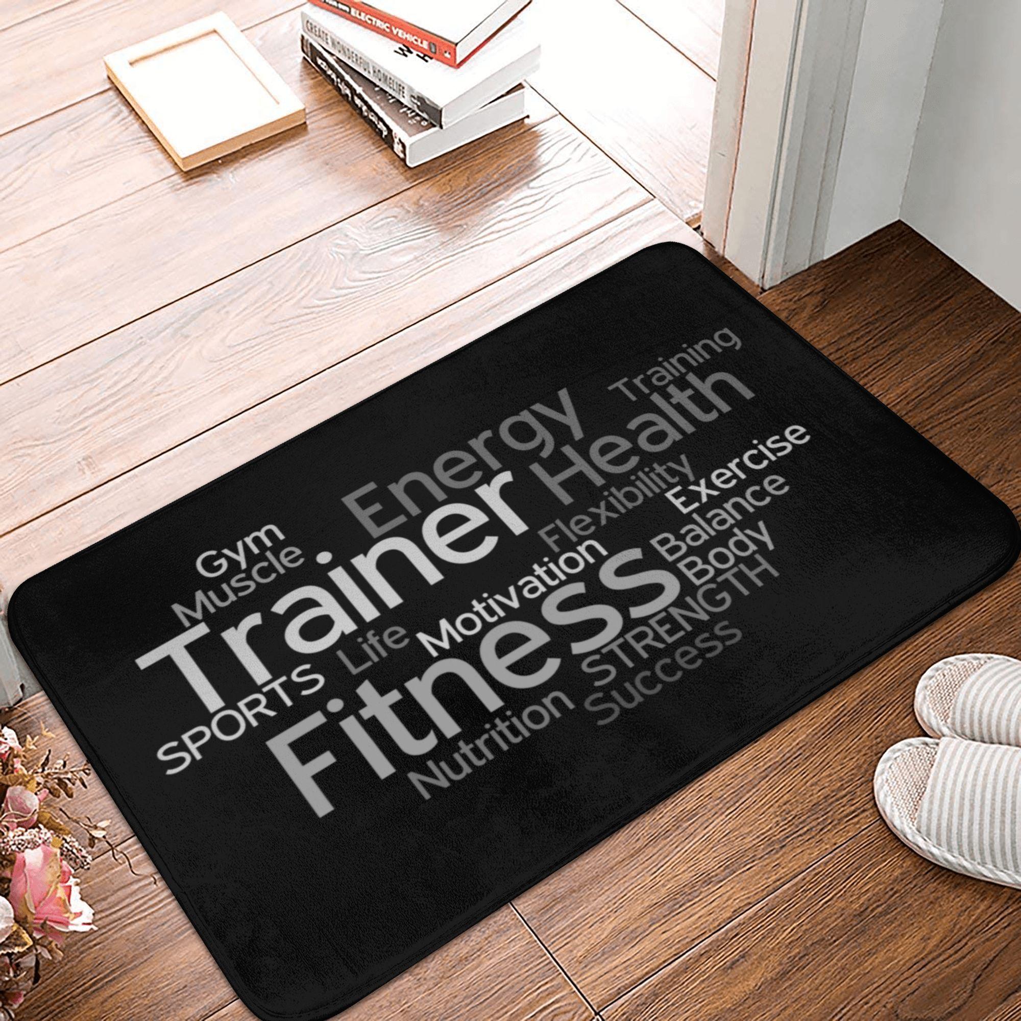 

Fitness Club Welcome Doormat Anti-Slip Bathroom Kitchen Mat Toilet Floor Door Entrance Carpet Rug 40cmx60cm