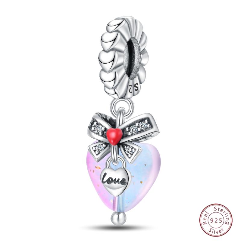 Copper Beaded Pendant Blue Shiny Zircon Suitable Original 3Mm Bracelet Women Fine Jewelry