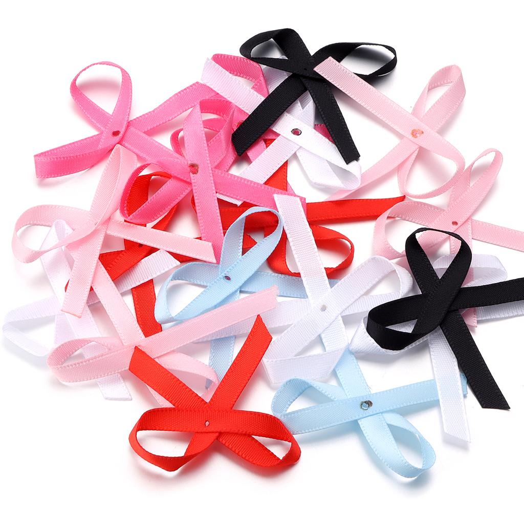 50pcs 5*4cm Satin Ribbon Bows Colorful Handmade Bowknots For DIY Home Party Clothing Sewing Headwear Gift Decoration Accessories