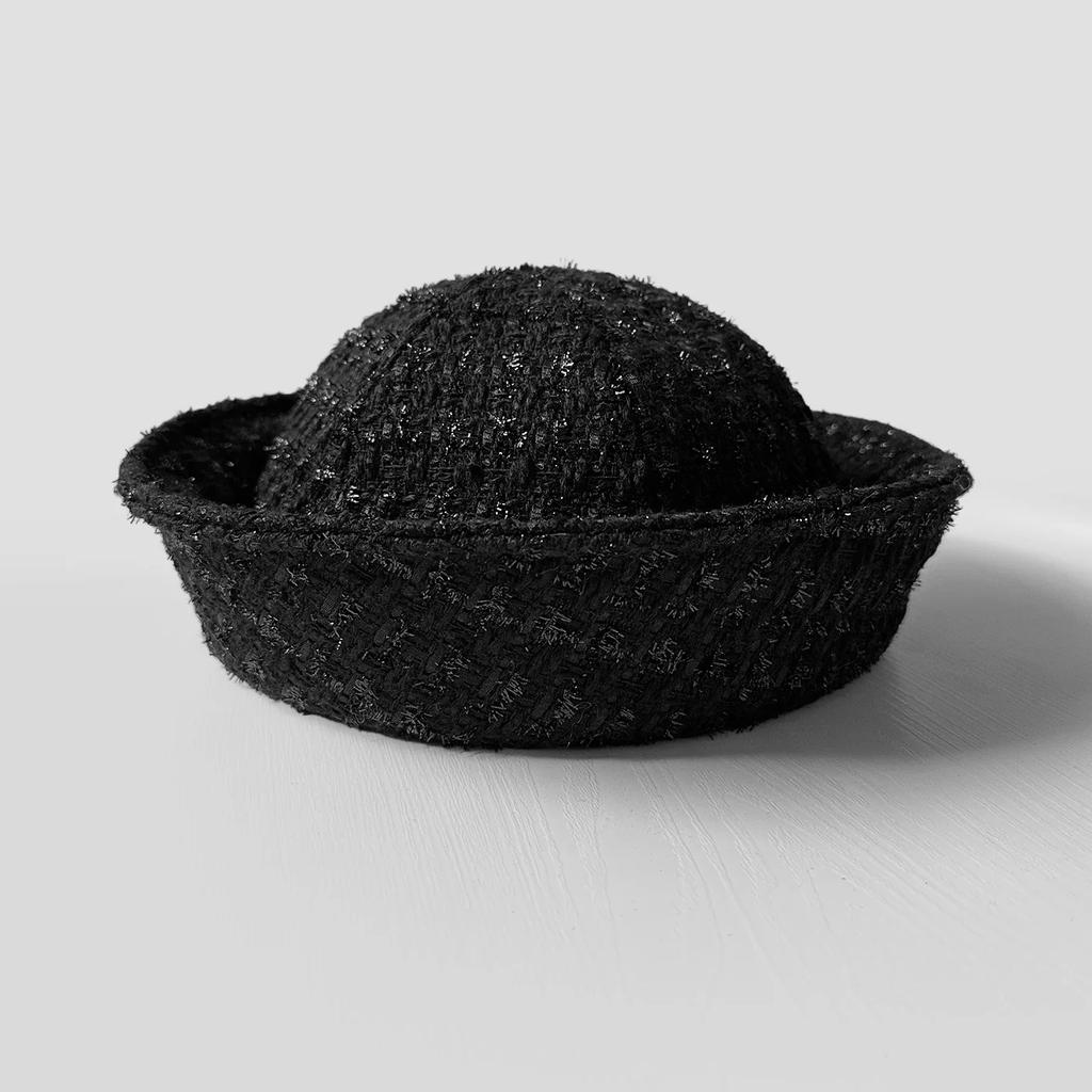 Women'S Winter Japanese Flip Eaves Berets Tweed Navy Style Sailor Hat Fashion Party Nurse'S Cap Vintage Thick Warm Bucket Hat