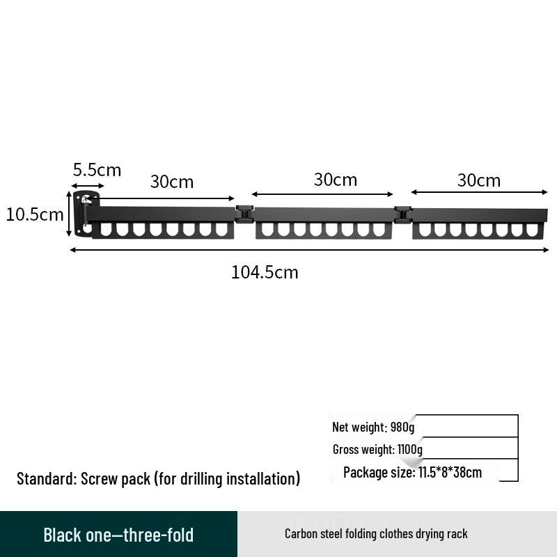 Retractable Aluminum Clothes Drying Rack for Windows and Balconies