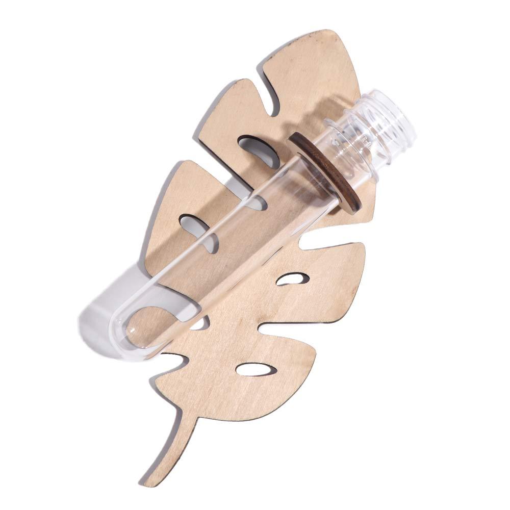 Leaf Shape Hydroponic Vase Wooden Hanging Planter Gifts Wall Hanging Vase  Home/Office Decor