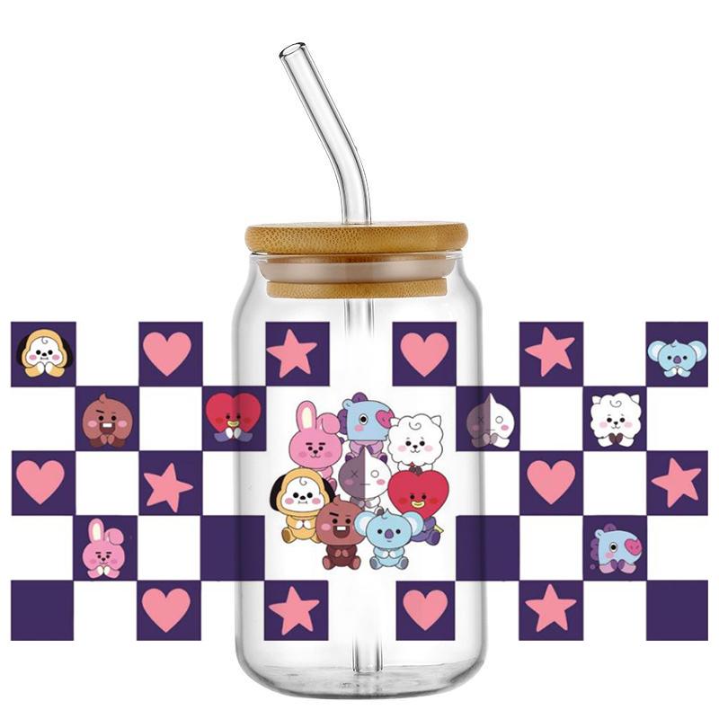 Popular Korean Oppa Groups Easy Peel Waterproof Party Diy Decals 3D Transfers Uvdtf Tumbler Stickers 16Oz Uv Dtf Cup Wraps