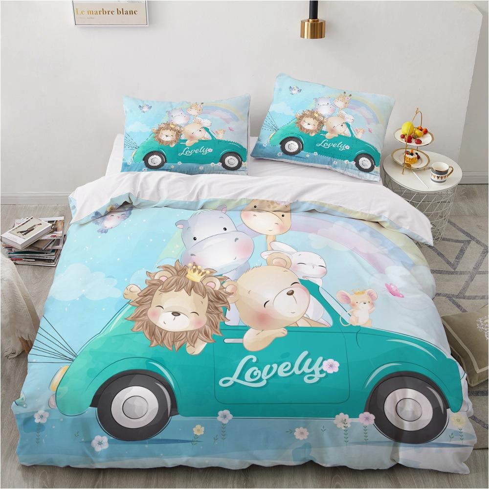 2/3pcs bedding set Digital Print Comfortable Duvet Cover for Home Bedroom Decoration, 1 Duvet Cover and 2pillowcase with Zippers