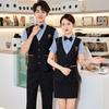 Summer Hotel Staff Short-Sleeve Faux Two-Piece Uniform