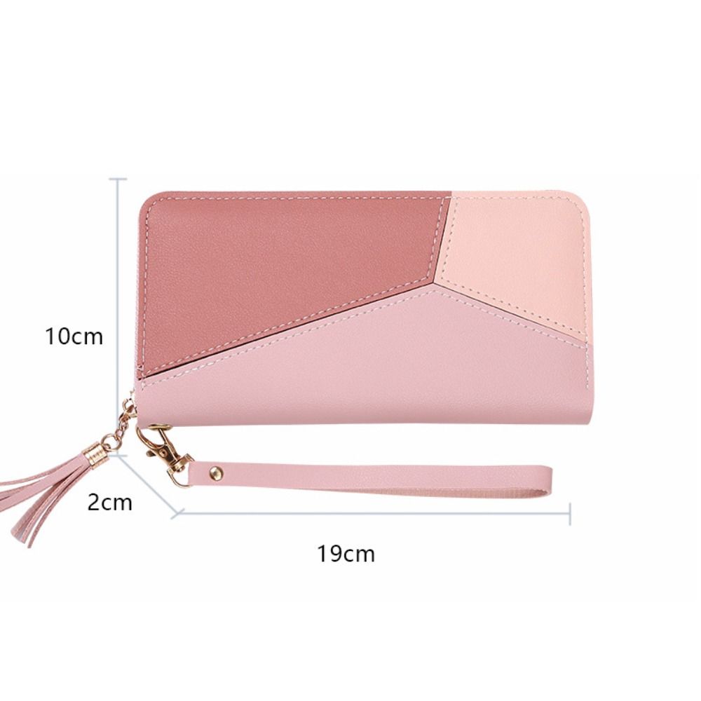 PU Leather Zipper Wallets Large Capacity Lightweight Womens Long Purses Multiple Card Slots Wear-resistant Coin Purse Outdoor
