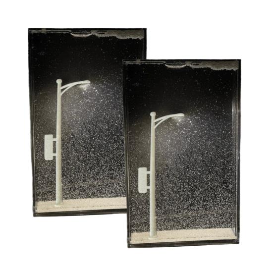 

2 комплекта снежных уличных фонарей, материалы для самостоятельной сборки, комплект прикроватных светильников, простая установка, романтические рождественские огни своими руками, декор для рабочего стола 2 Sets