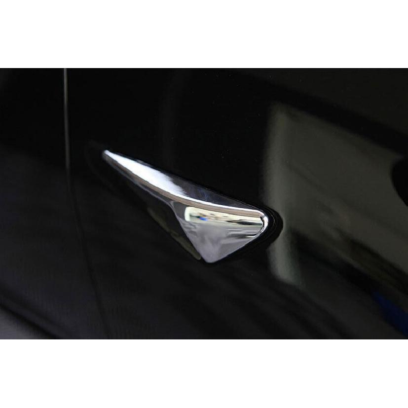 For Tesla Model X S 2012-21 Chrome Side Fender Outer Camera Cover Trim 2PCS Fit
