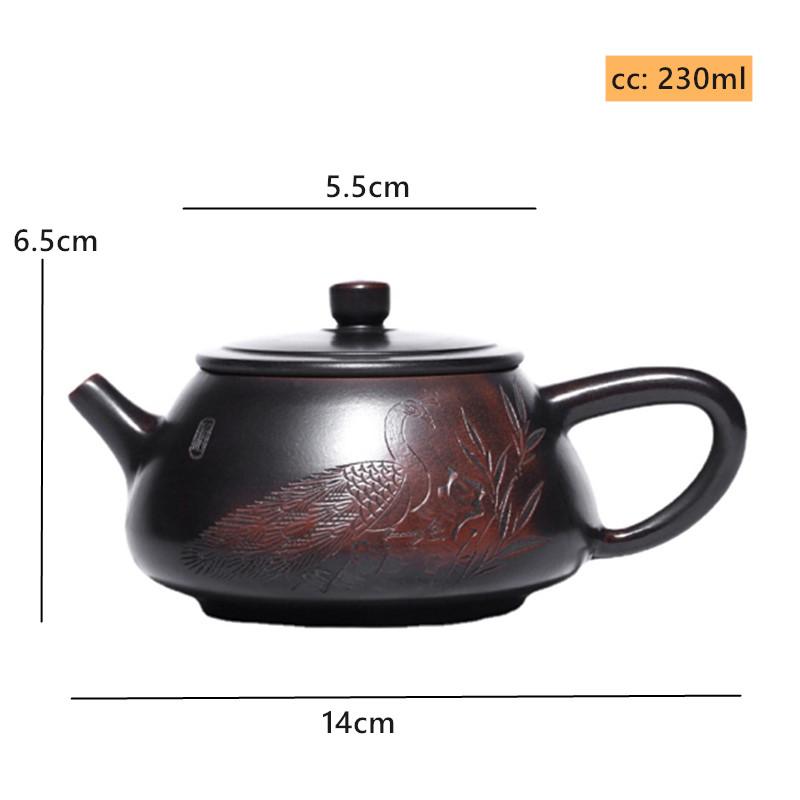 

230ml Authentic Yixing Purple Clay Teapot Raw Ore Stone Scoop Beauty Tea Infuser Custom Ball Hole Filter Tea Set Chinese Teaware чёрный