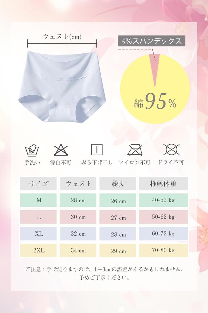 Panties Grade Natural Cotton Seamless Organic Deep Comfortable Suitable for Sensitive Plus Sizes Set [Mmlnrc] Women's 5-Pack Deep-Down [5A Material,