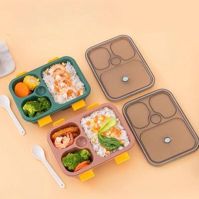 Japanese Style Meal Box Food Grade Plastic Microwave Oven Adult Compartment Lunch Box with Tableware Portable Food Containers