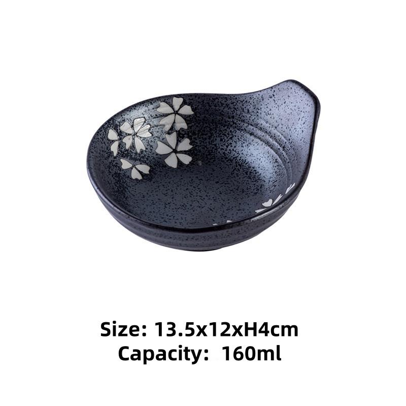 Japanese sauce ceramic bowls with handle steak rice desserts creative tableware snacks dishes plates hot pot seasoning pot