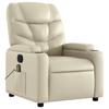 Electric Massage Recliner Cream Faux Leather
