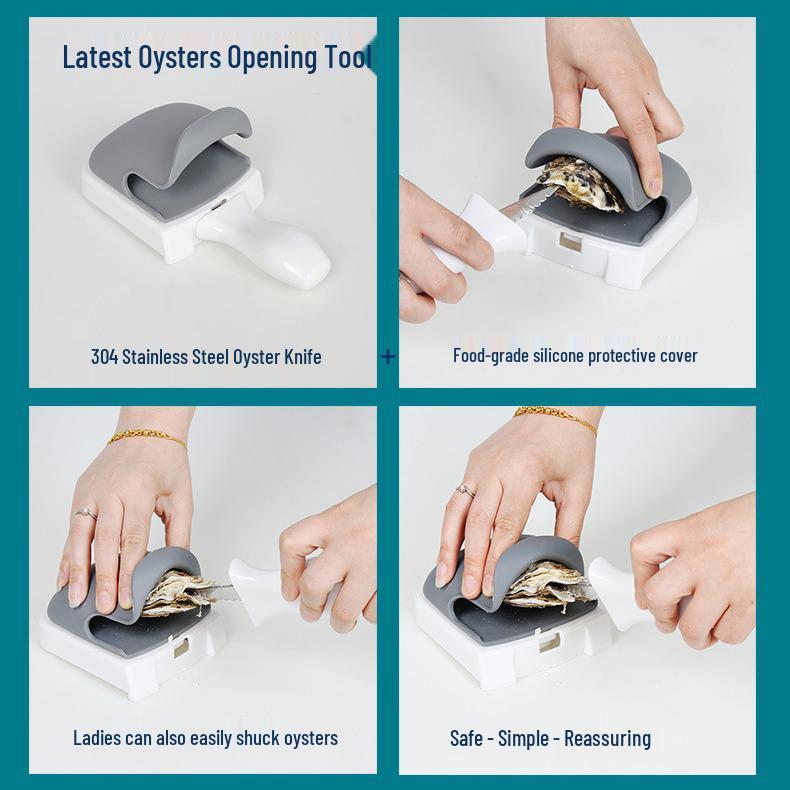 Stainless Steel Oyster Knife Set - Efficient Oyster Opener Tool Knife Set
