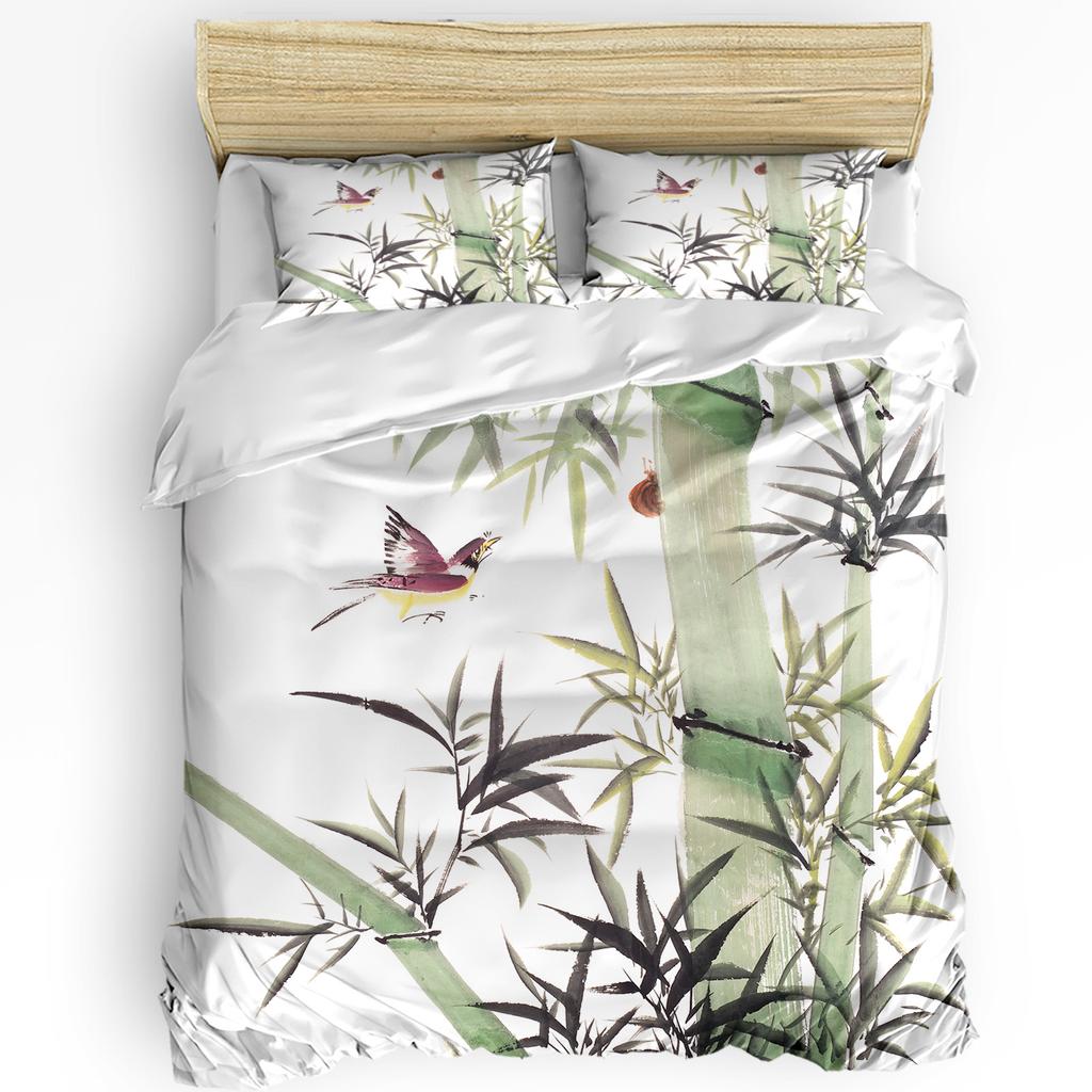 Animal Bird Flowers Leaves Branch Plant 3pcs Bedding Set For Bedroom Double Bed Home Textile Duvet Cover Quilt Cover Pillowcase