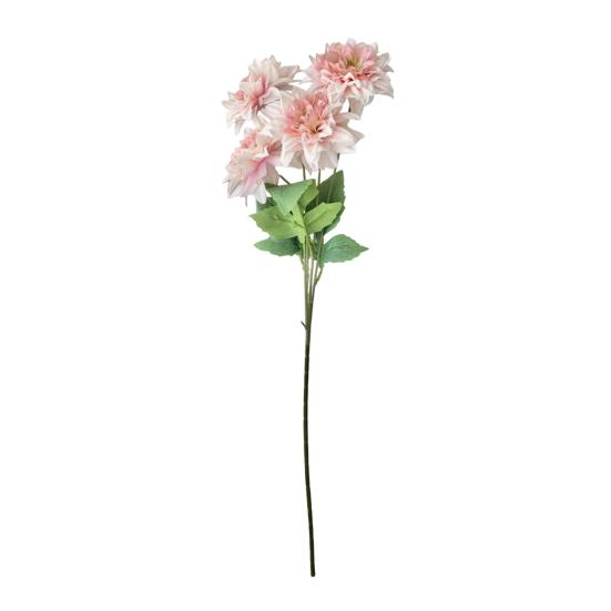 Artificial Dahlia Flowers with Stem 4-Head Blooms Realistic Faux Silk Flower for Vase Wedding