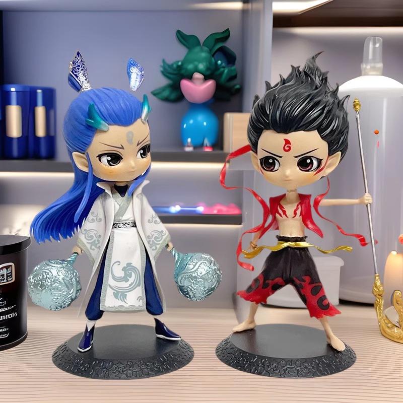 17CM Exquisite Version of The Third Prince of Nezha, The Arrival of The Devil Child Aobing Figure Ornament Model Car