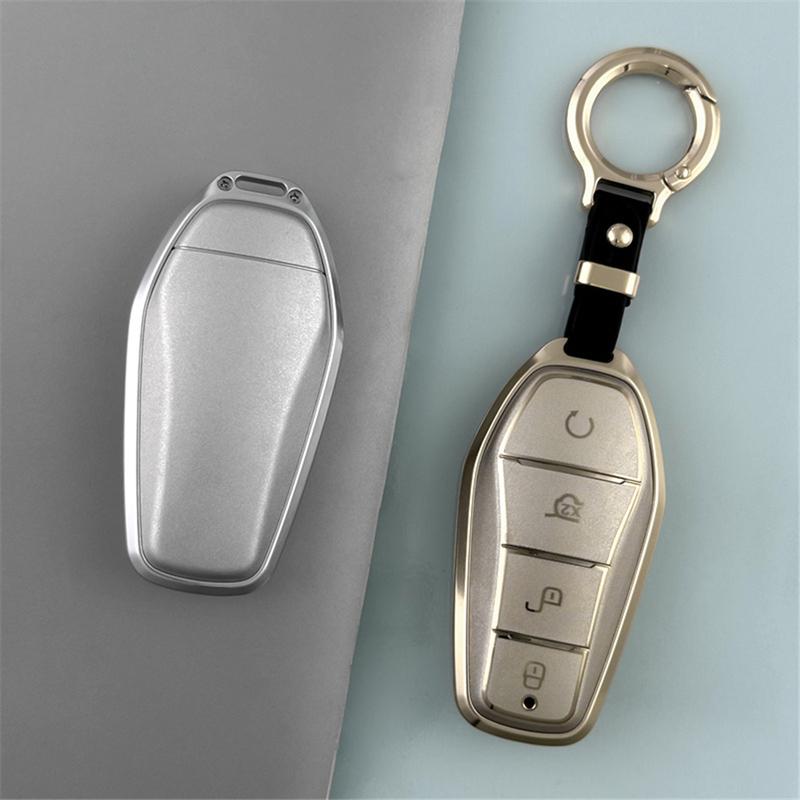Metal TPU Car Remote Key Cover Case Holder shell Chain Fob For BYD ATTO 3 2 Song Pro Dmi Han Dolphin Mini Seal U EV Sealion 07