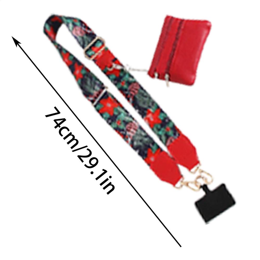 Mobile Phone Lanyard Christmas Neck Strap with Zippered Pouch Stylish and Beautiful Necklace Lanyard for Travel Business Daily