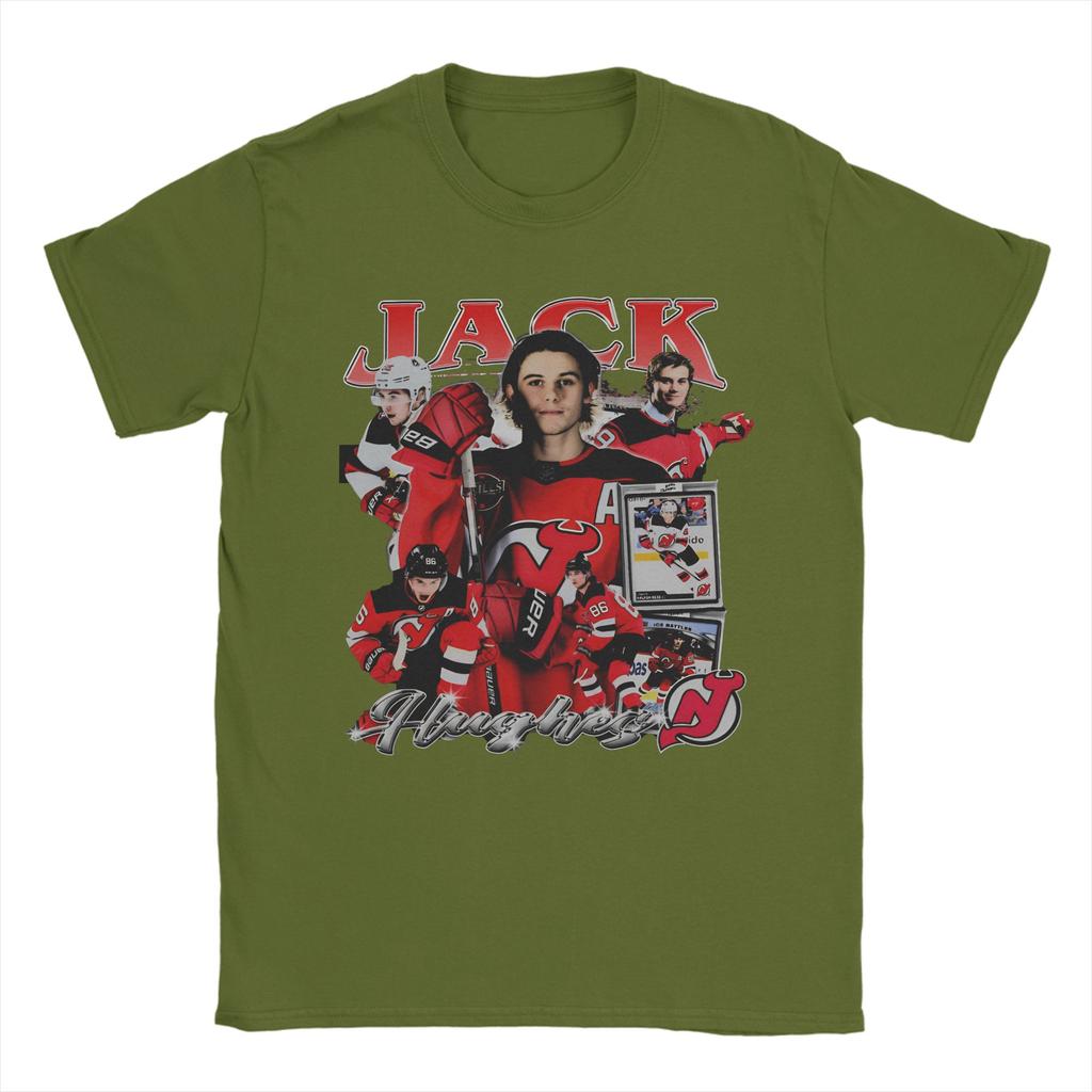 Herren Jack Hughes Vintage Bootleg T-Shirt Reine Baumwolle Kleidung Neuheit Kurzarm O-Ausschnitt T-Shirts 4XL 5XL T-Shirts