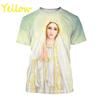 T-shirt Imprimé 3D Vierge Marie Déesse de la Miséricorde de Pâques Chrétien Béni Jésus Dieu T-shirt Style Féminin Vêtements Hauts à Manches Courtes T-shirt