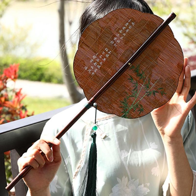 Bamboos Fan,Round Folding Fan,Chinese Foldable Hand Fan Handheld Fan for Birthday Party Wedding Home Decorations