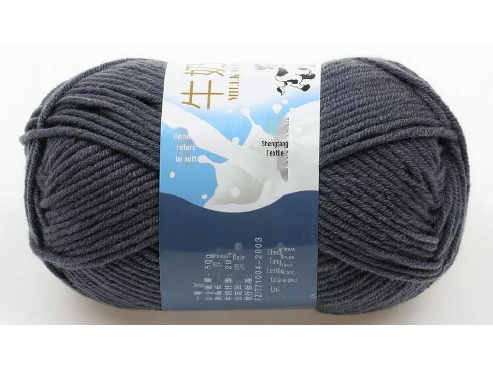 5-Strand Milk Cotton Baby Wool Hat & Scarf Hand-Woven Medium-Thick Yarn Set