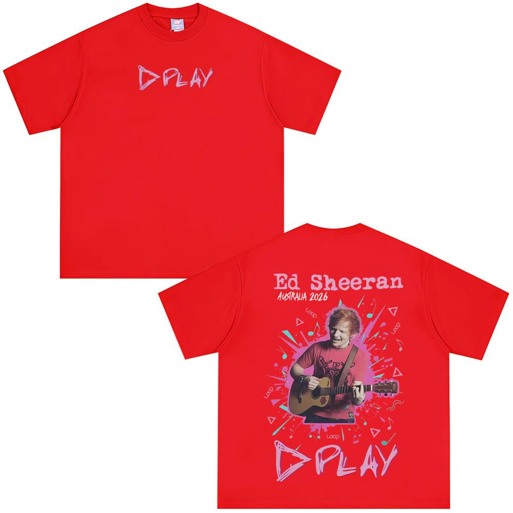 Ed Sheeran Loop Tour 2026 Print T Shirts Men Women Harajuku Tshirts Summer Cotton Aesthetic Trendy Casual Oversized Tshirts