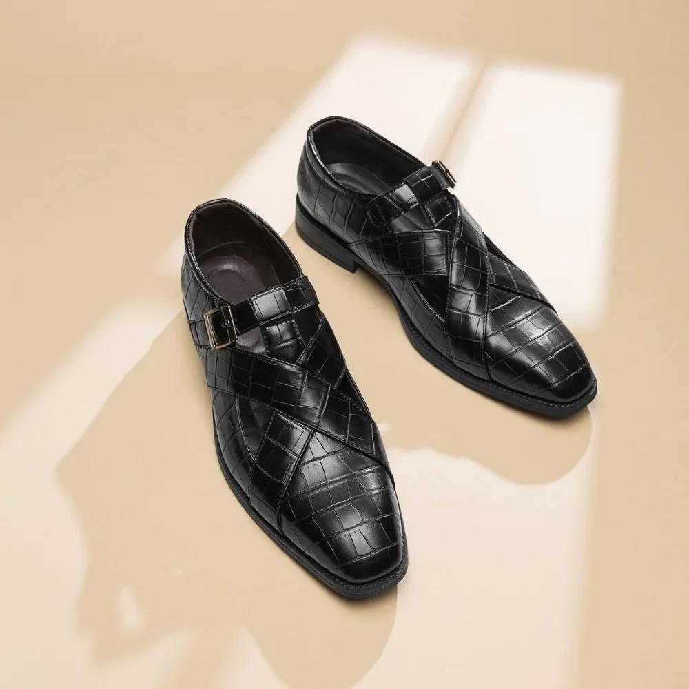 Fashion Men Summer Sandals Baotou Hollow Sandals Roman Shoes Business Casual Leather Shoes Men's Sandal