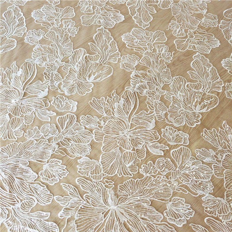 Neues glänzendes Netz mit Pailletten und bestickter Stoff, geeignet für Brautkleider, Abendkleider und Designerbekleidungsstoffe