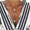 Multilayer Necklace Set Adjustable Pendant Necklaces Elegant Stackable Jewelry Alloy Texture Present for Fashion Women