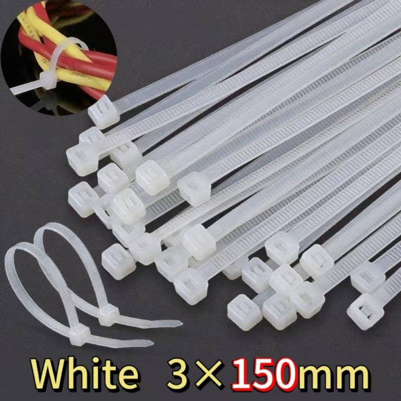 2000/100Pcs Self Locking Nylon Cable Ties Plastic Cord Tie Heavy Duty Cables Fastening Rings Loop Hardware Organizer Wire Straps