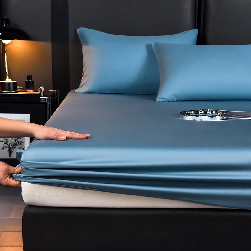 

Однотонный матрас из тенселя Класс А 60S Простыня Ледяной шелк Полностью закрывающий матрас Нескользящий Защитный Наматрасник Комплект из трех предметов 48 * 74cm pillowcase