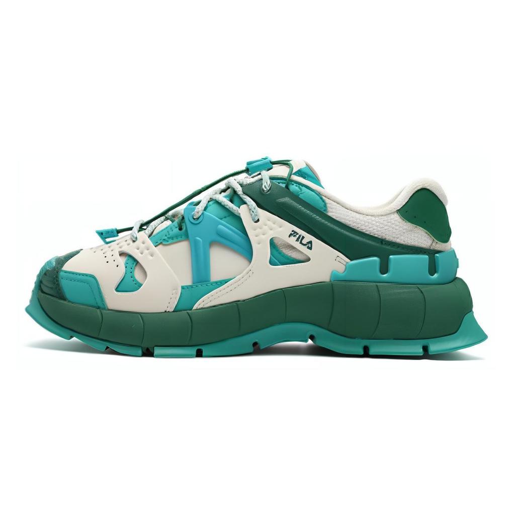 FILA Insetto Fabric Synthetic Leather Comfortable Versatile Low-Top Casual Shoes Women sneaker Off-White Green F12W341106FSV