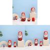 Wooden Russian Nesting Dolls Set With Christmas Decor And Modern Minimalist Style For Holiday Gift