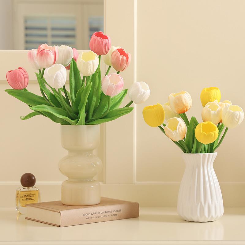 5/10Pcs Tulip Artificial Flowers Bouquet 33cm Fake Flowers for Home Room Decor Garden Wedding Decoration Vase Flower Arrangement