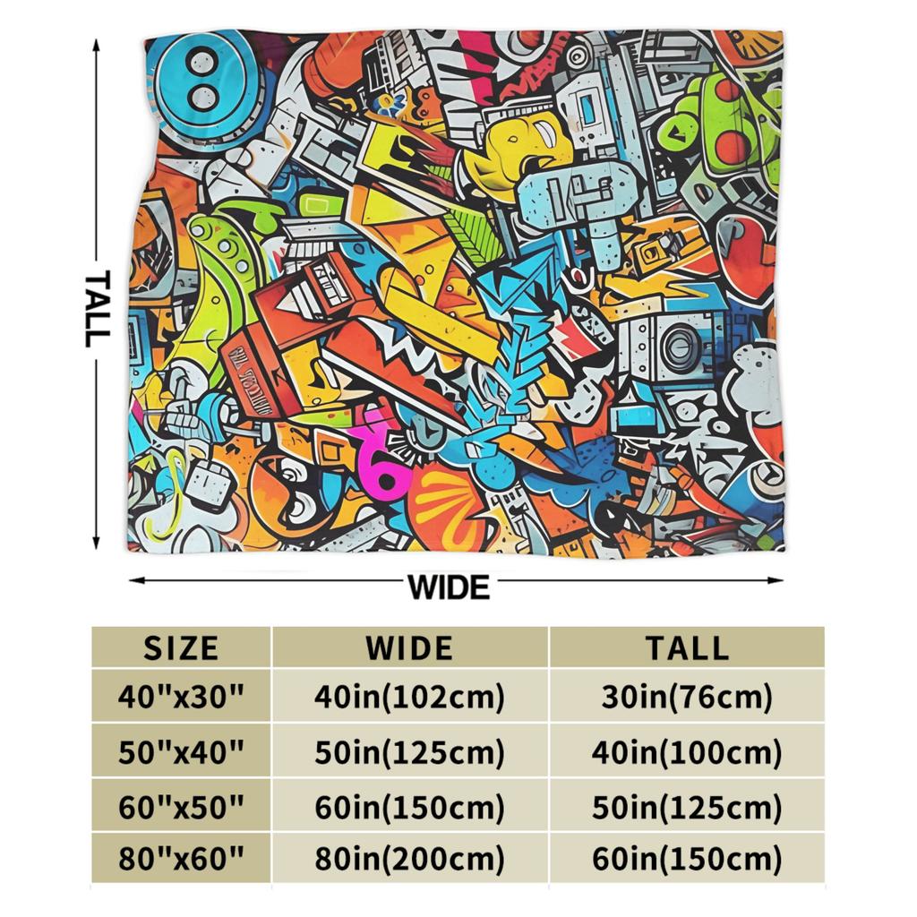 Cartoon Cute Doodle Blanket Quality Soft Throw Blanket Winter Boy Girl Bedroom Funny Bedspread