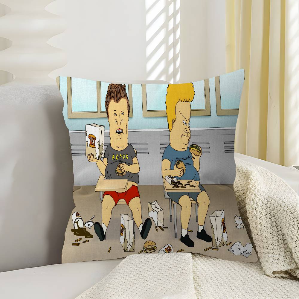 Funny B-Beavis and BUTT-HEAD Pillow Anime Pillow Sofa Bed Head Pillow Cover Cushion Cover 45x45 cm Fashion