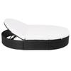 Chaise longue - vidaXL - Lit de repos d'extérieur - Résine tressée - Noir - 2 personnes